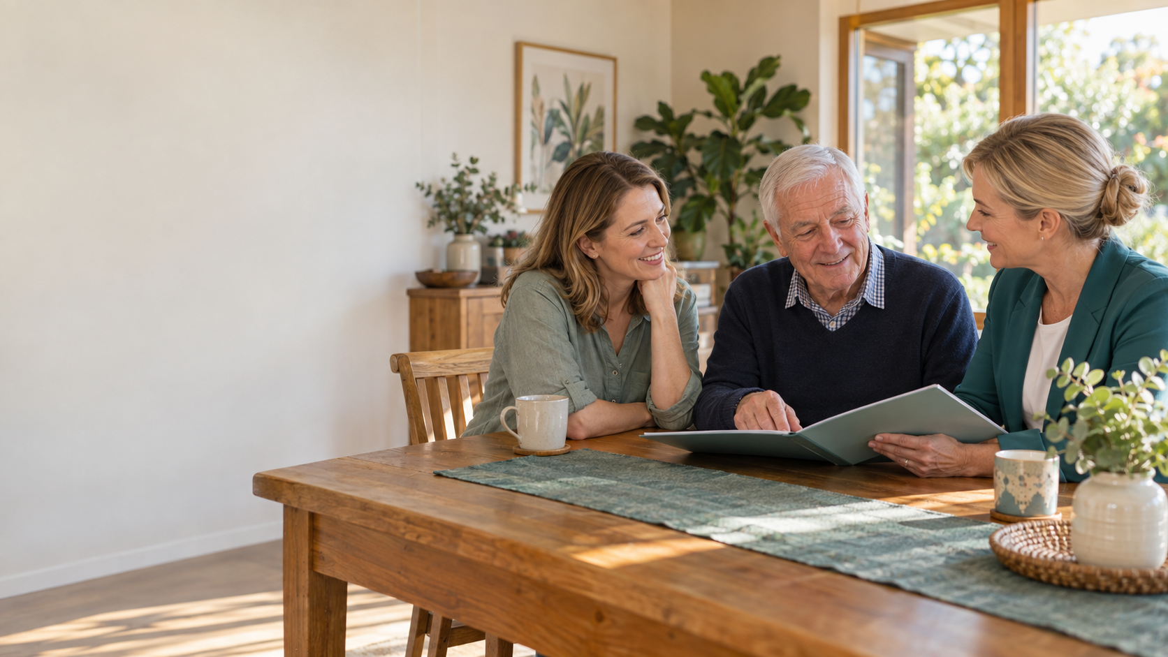Older person talking with a care professional
